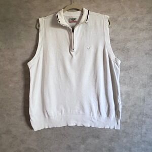 Callaway Mens White 1/4 Zip C Tech Golf Sweater Vestโ Sleeveless M